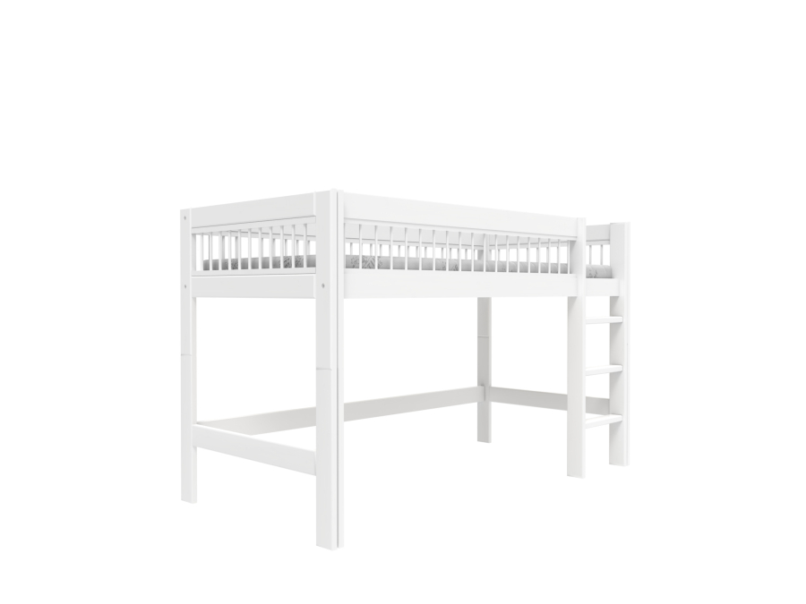Lifetime breeze halfhoogslaper met rechte ladder 90x200 wit