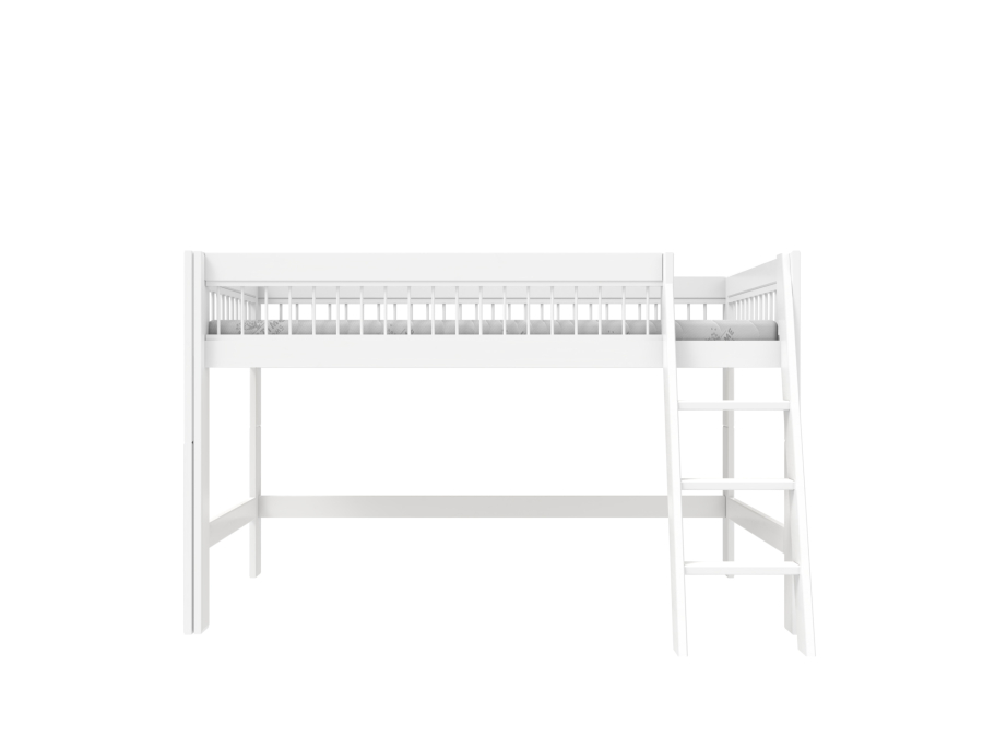 Lifetime breeze halfhoogslaper met schuine ladder 90x200 wit - Afbeelding 2