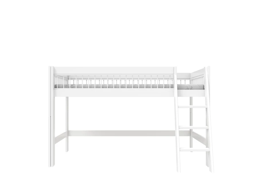 Lifetime breeze halfhoogslaper met schuine ladder 90x200 wit - Afbeelding 2