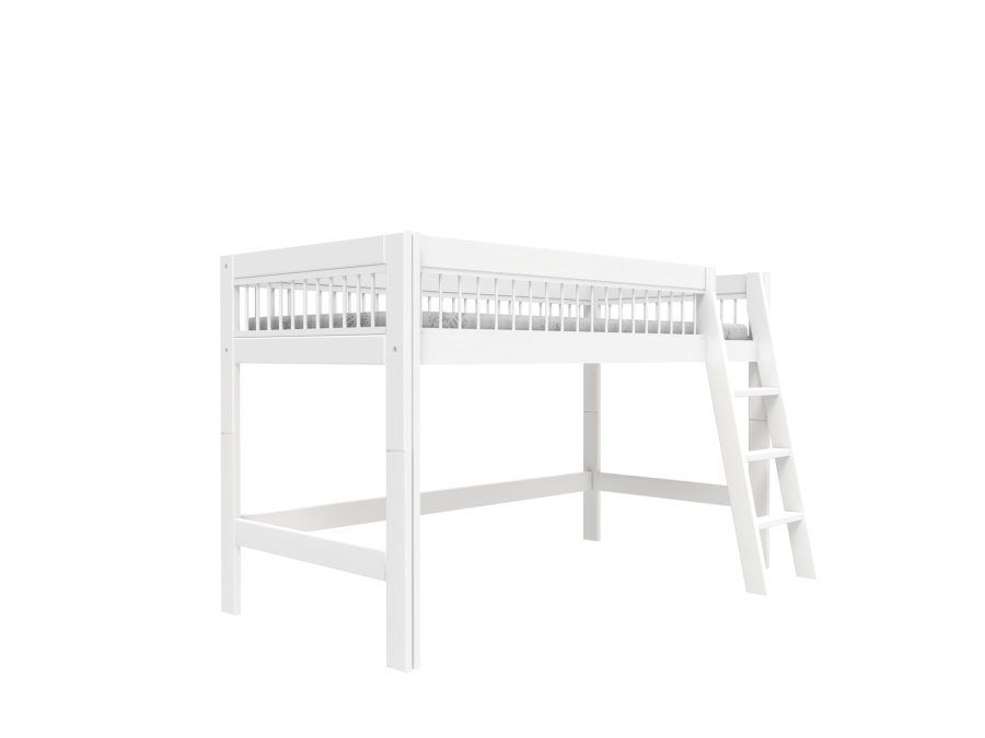 Lifetime breeze halfhoogslaper met schuine ladder 90x200 wit