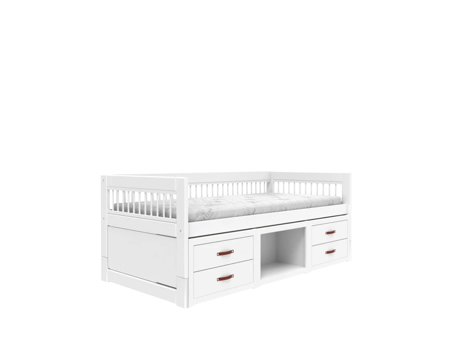 Lifetime breeze kajuitbed met boekenkast en lades 90x200 wit