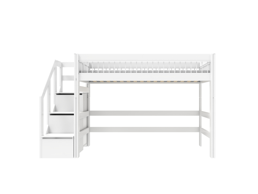 Lifetime breeze hoogslaper 152h  met trapkast 90x200 wit - Afbeelding 2