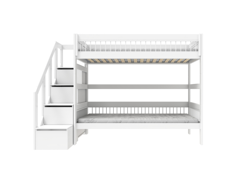 Lifetime breeze stapelbed met trapkast 90x200 wit - Afbeelding 2