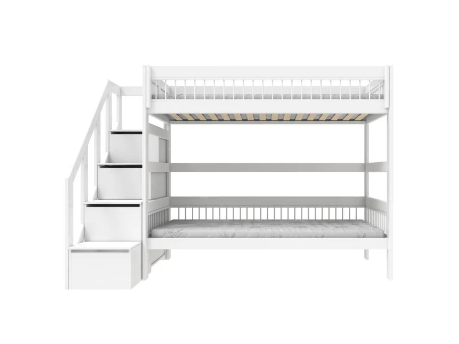 Lifetime breeze stapelbed met trapkast 90x200 wit - Afbeelding 2