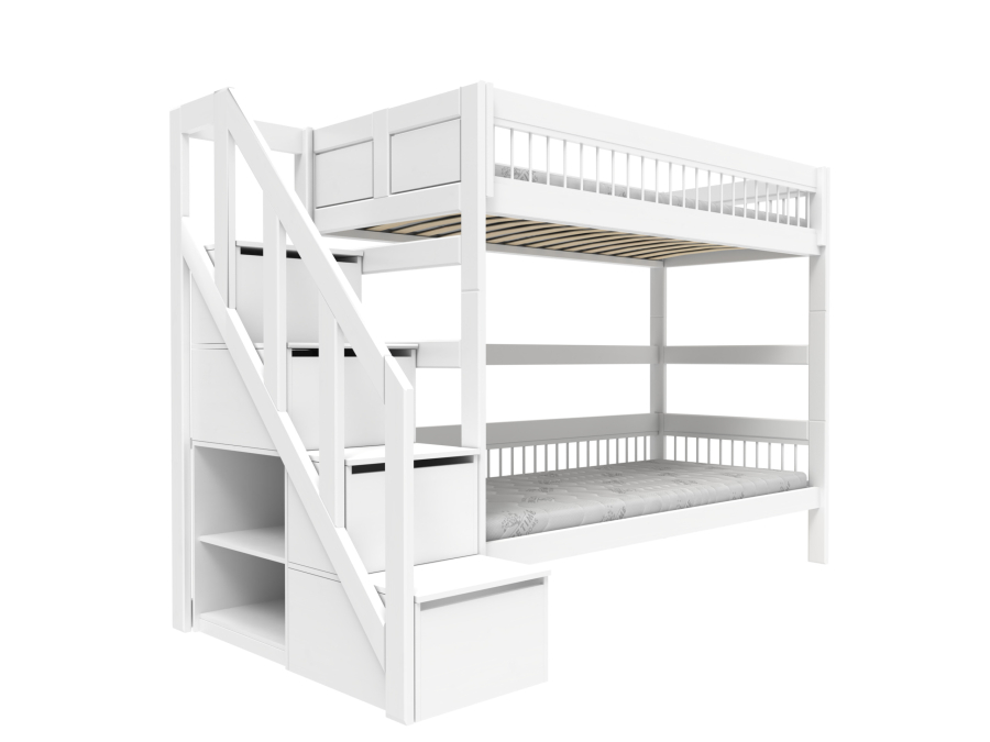 Lifetime breeze stapelbed met trapkast 90x200 wit