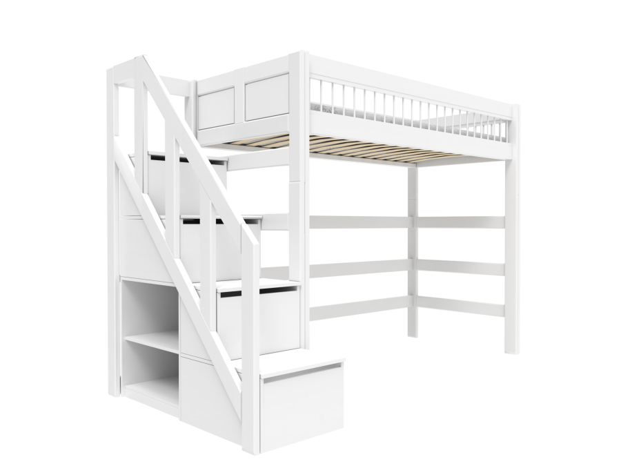 Lifetime breeze hoogslaper 177h met trapkast 90x200 wit