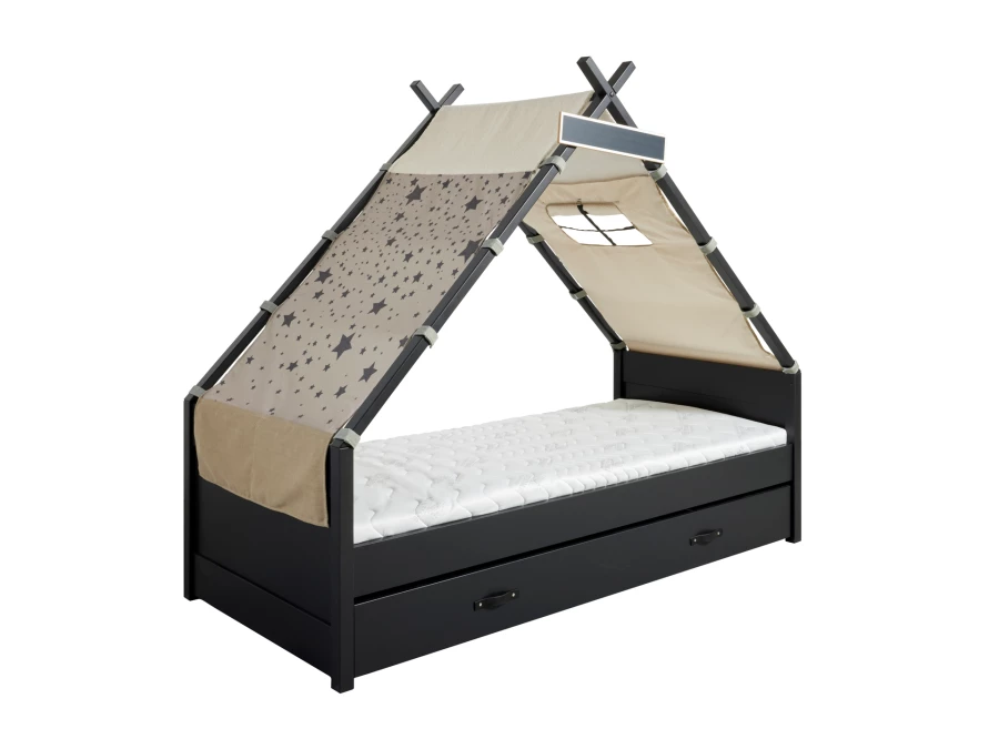 Cool Kids tipi bed Over the Moon 90x200 - zwart - Afbeelding 2