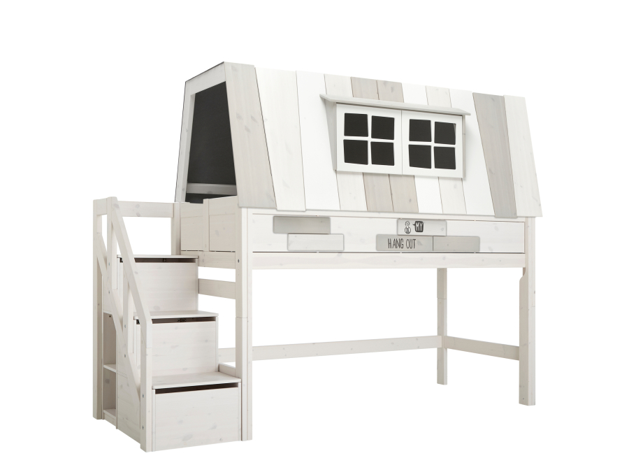 Lifetime my hangout halfhoogslaper met trapkast 90x200 - whitewash