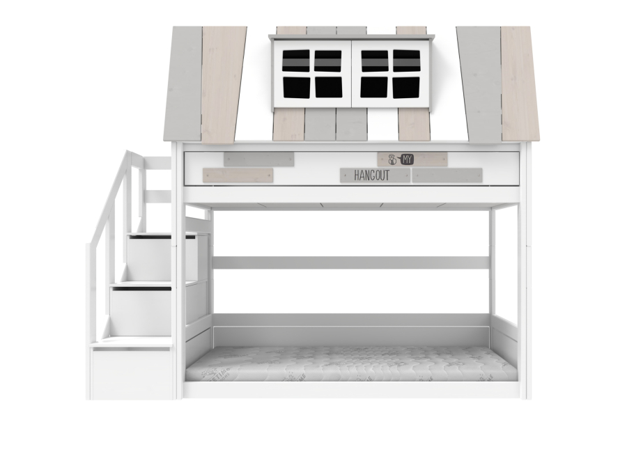 Lifetime my hangout laag bed met trapkast 90x200 - wit - Afbeelding 2