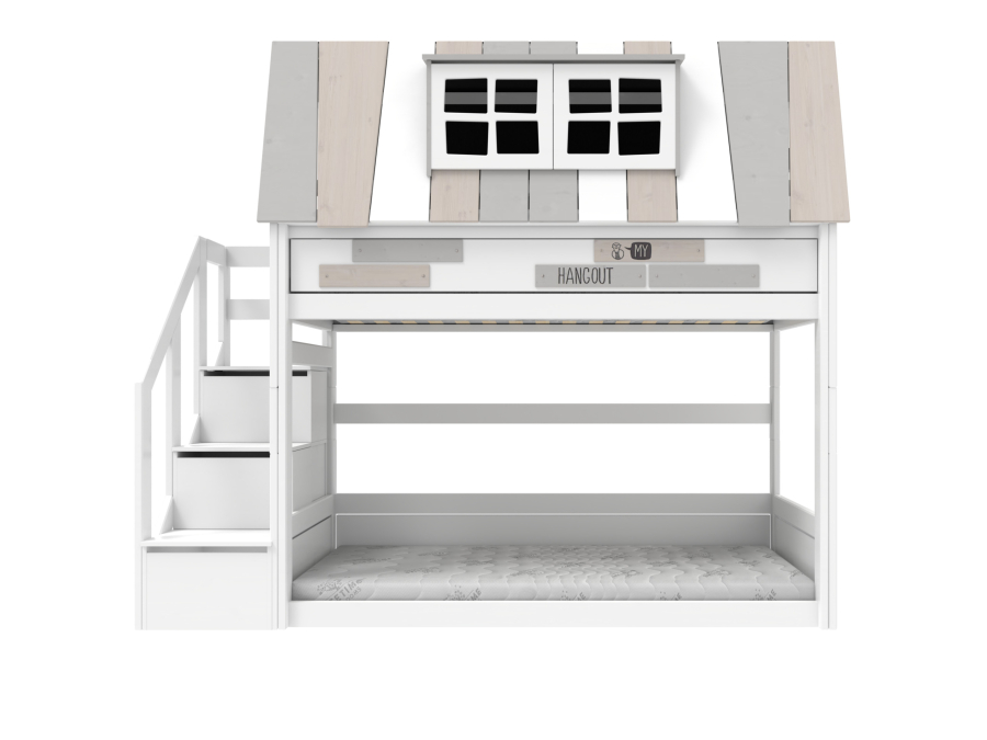Lifetime my hangout laag stapelbed met trapkast 90x200 - wit - Afbeelding 4
