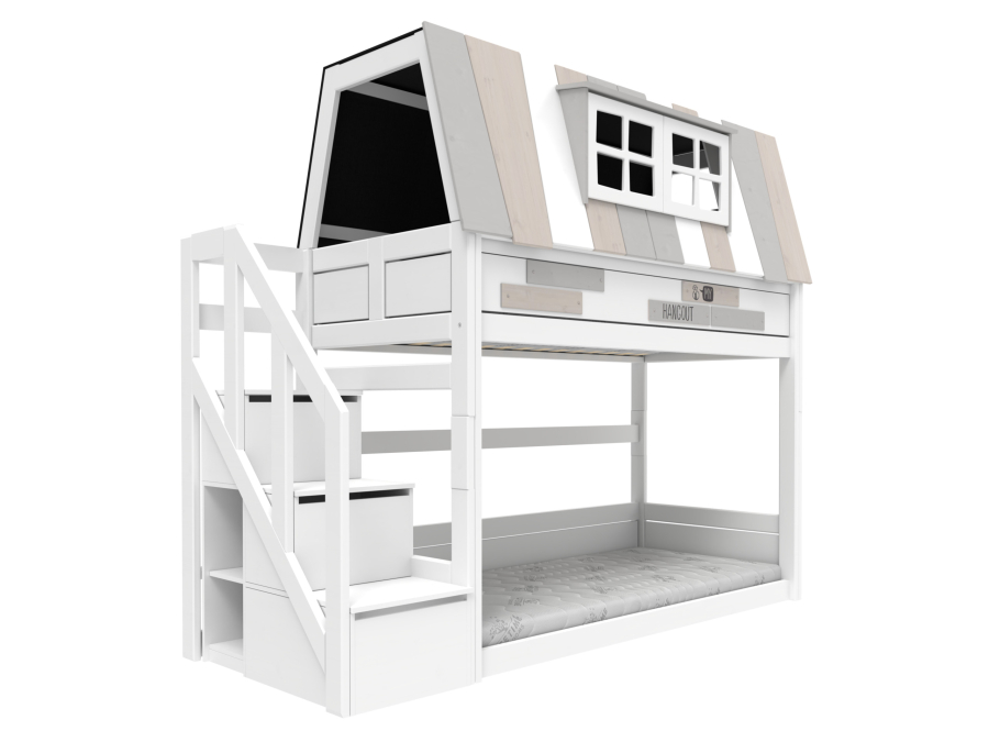 Lifetime my hangout laag stapelbed met trapkast 90x200 - wit