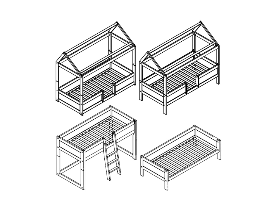 Lifetime 4-in-1 hutbed wit - Afbeelding 2
