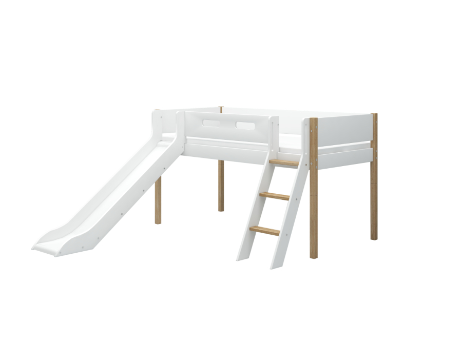 Flexa Nor Halfhoogslaper m. schuine ladder en glijbaan