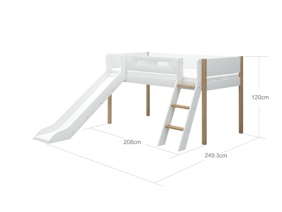 Flexa Nor Halfhoogslaper m. schuine ladder en glijbaan - Afbeelding 2