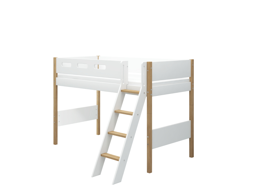 Flexa Nor Verhoogde halfhoogslaper m. schuine ladder