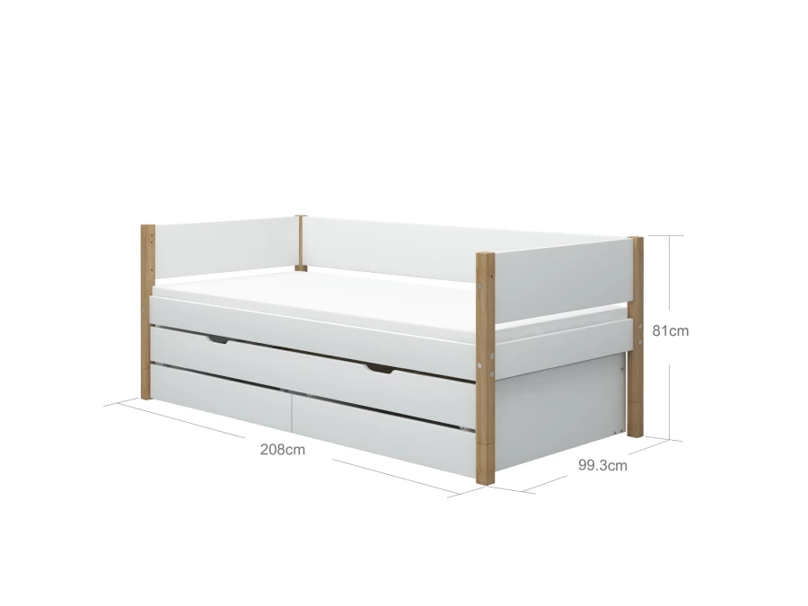Flexa Nor Bedbank met onderschuifbed en 2 opberglades - Afbeelding 4
