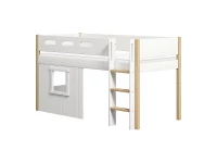 Flexa Nor boomhut halfhoogslaper rechte ladder - wit