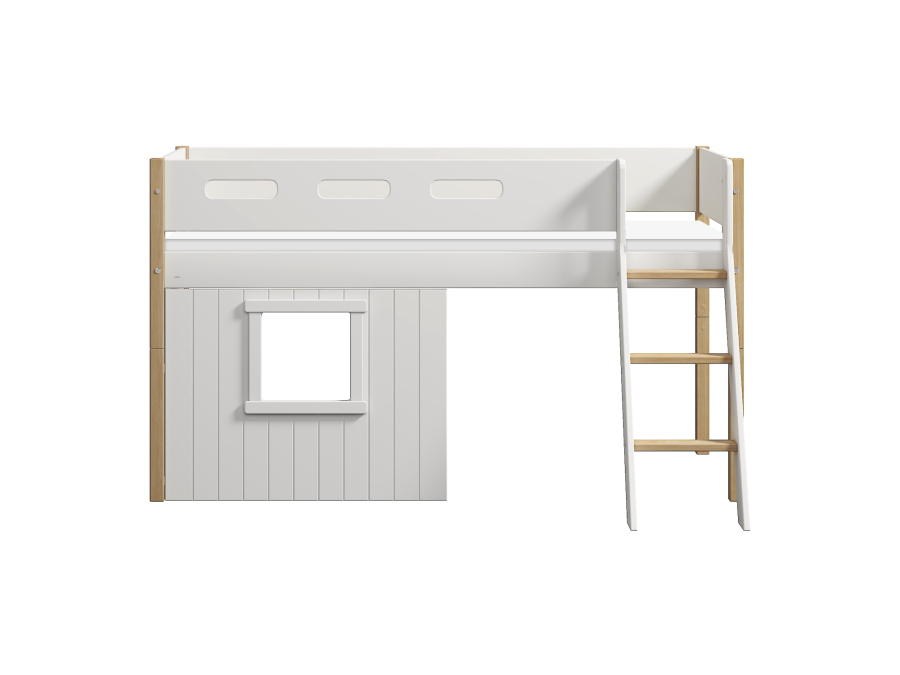 Flexa Nor boomhut halfhoogslaper schuine ladder - wit - Afbeelding 2