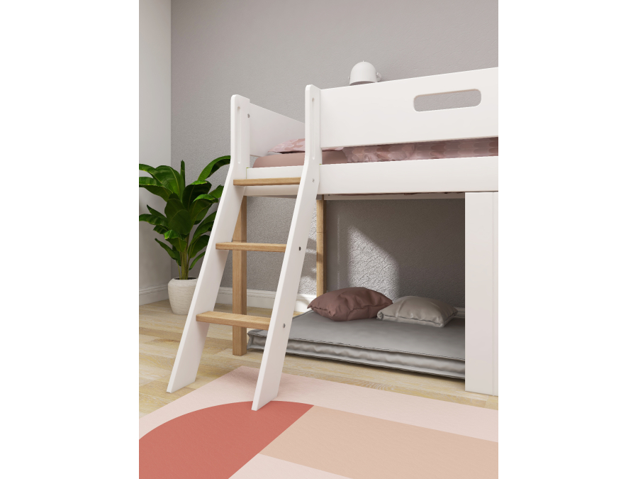 Flexa Nor boomhut halfhoogslaper schuine ladder - eiken - Afbeelding 5