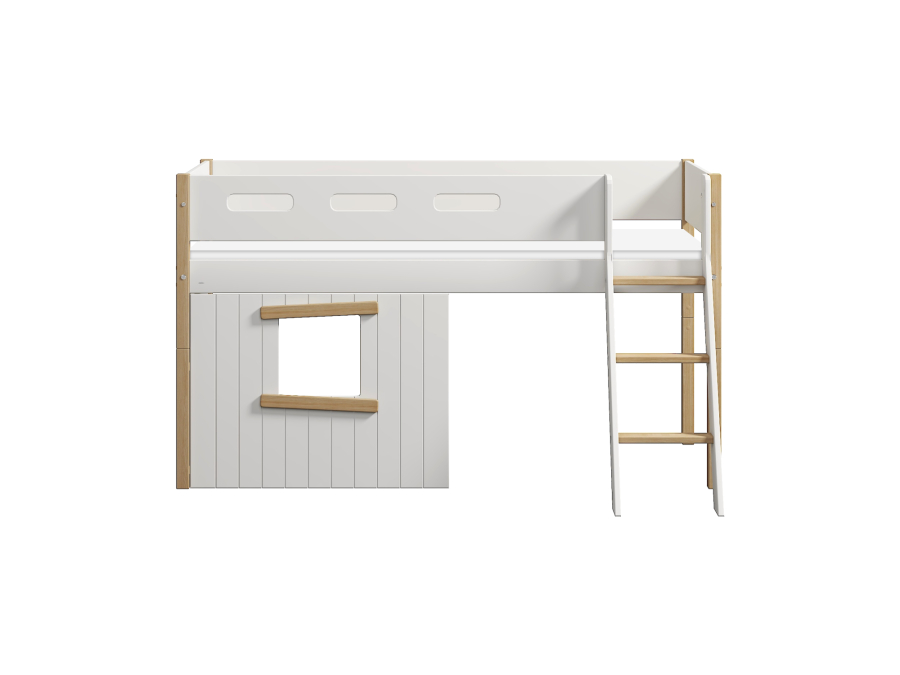 Flexa Nor boomhut halfhoogslaper schuine ladder - eiken - Afbeelding 2