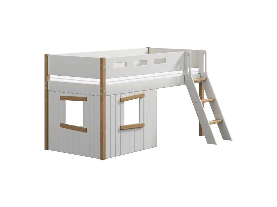 Flexa Nor boomhut halfhoogslaper schuine ladder - eiken - Afbeelding 3