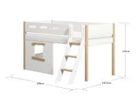 Flexa Nor boomhut halfhoogslaper schuine ladder - eiken - Afbeelding 4