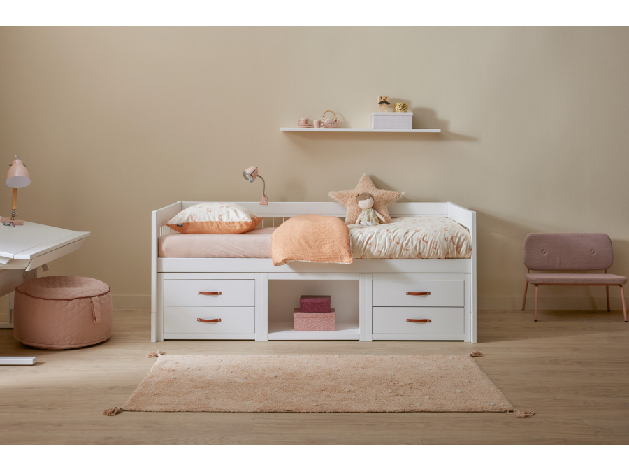Lifetime breeze kajuitbed met boekenkast en lades 90x200 wit - Afbeelding 3
