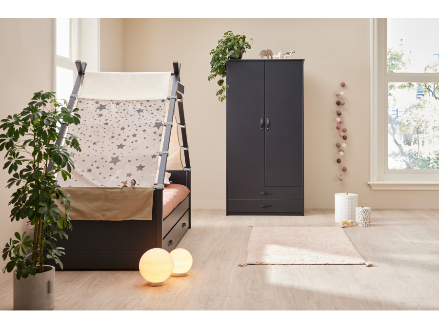 Cool Kids tipi bed Over the Moon 90x200 - zwart - Afbeelding 4