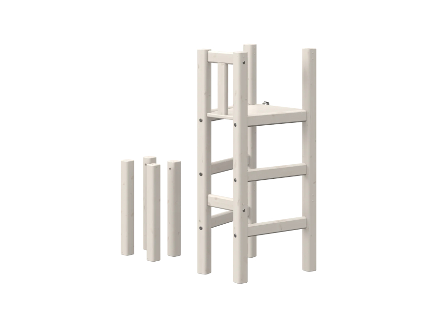 Flexa Classic poten en platformladder voor halfhoogslaper whitewash