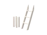 Flexa Classic poten en schuine ladder voor halfhoogslaper whitewash