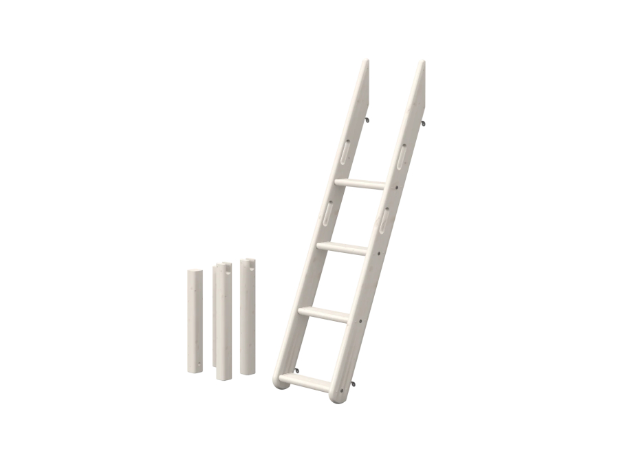Flexa Classic potenset en ladder voor familiestapelbed whitewash