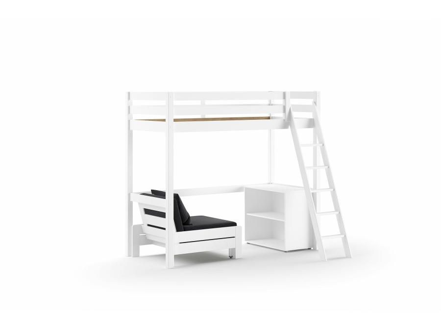 Vipack Pino hoogslaper met lounge - wit