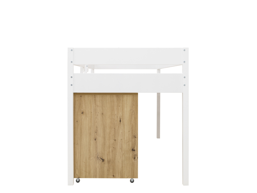 ToiToiKids Mick halfhoogslaper 90x200 met bureau en vakkenkast - wit - Afbeelding 3