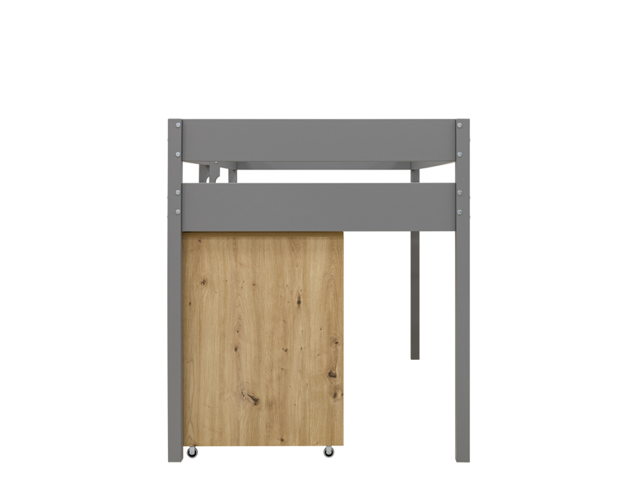 ToiToiKids Mick halfhoogslaper 90x200 met bureau en vakkenkast - grijs - Afbeelding 4