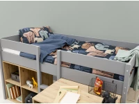 ToiToiKids Mick halfhoogslaper 90x200 met bureau en vakkenkast - grijs - Afbeelding 8