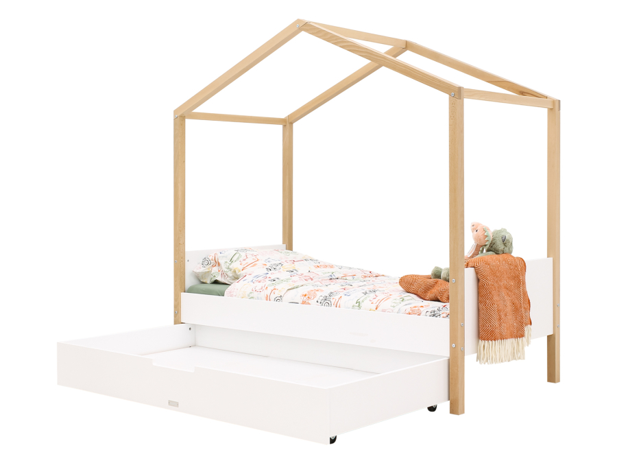 Bopita Liam huisbed 80x160 Wit  / Naturel - Afbeelding 6