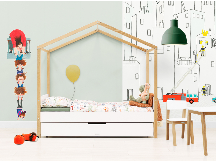 Bopita Liam huisbed 80x160 Wit  / Naturel - Afbeelding 8
