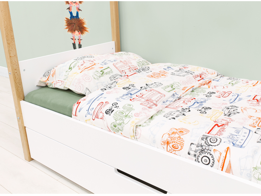 Bopita Liam huisbed 80x160 Wit  / Naturel - Afbeelding 7