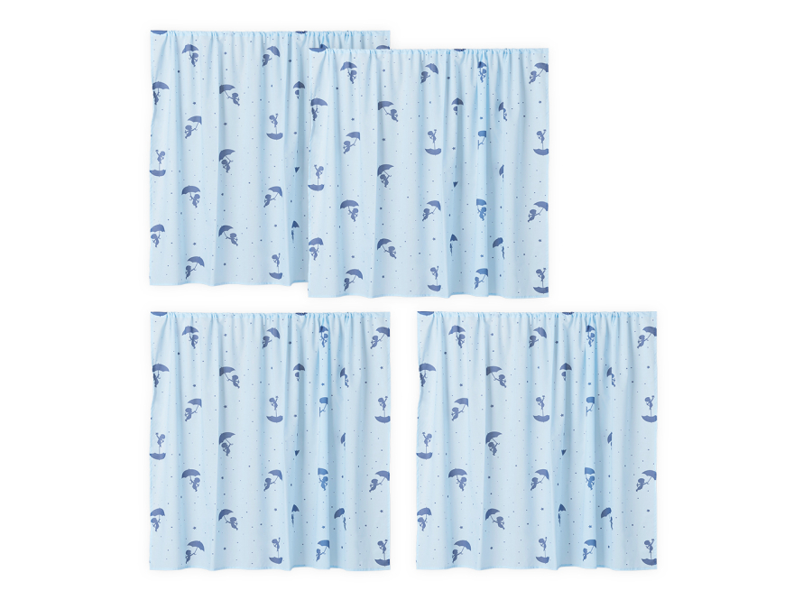 Hoppekids Ole Lukoie gordijn - verhoogde halfhoogslaper, Blauw 70x160, 90x200