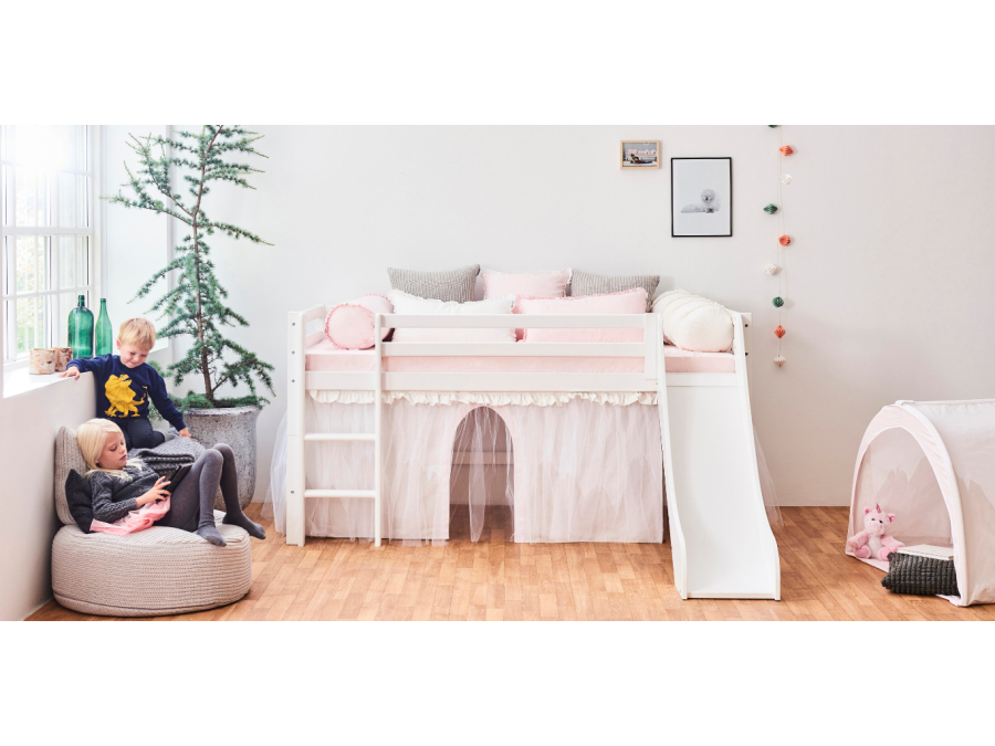 Hoppekids Winter Wonderland gordijn met tule - halfhoog en stapelbed 90x200 - Afbeelding 7