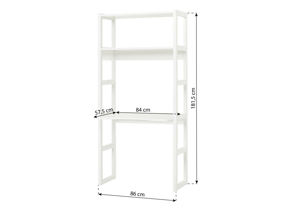 Hoppekids Storey boekenkast met bureau - 2 legplanken - 80 cm - Afbeelding 5