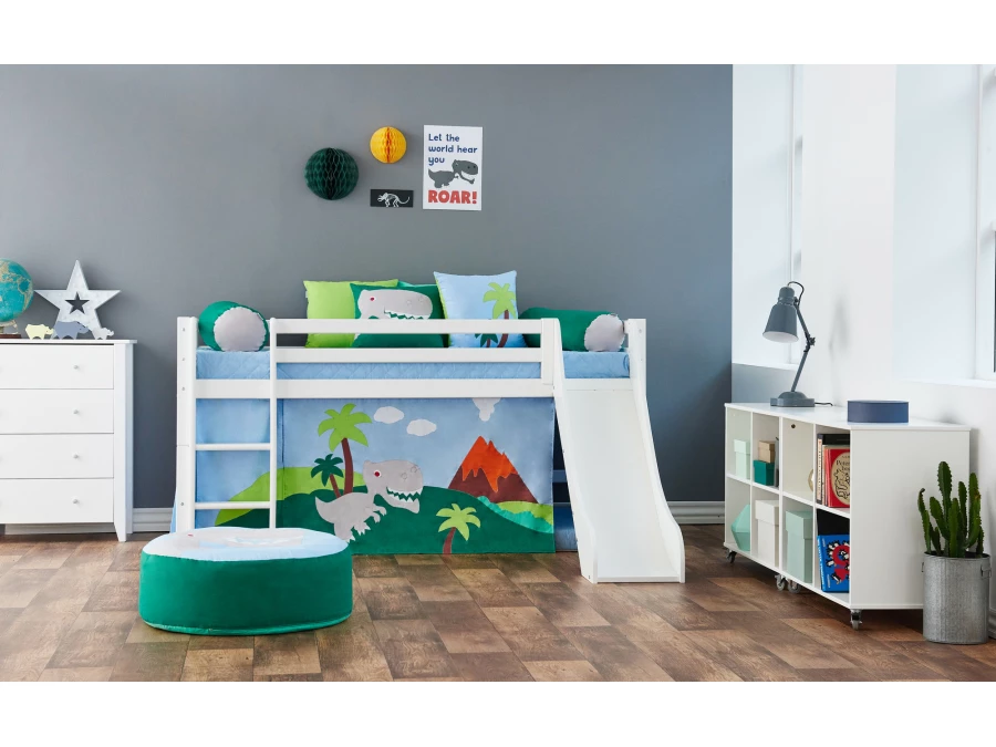 Hoppekids ECO Dream halfhoogslaper met glijbaan 90x200 - wit - Afbeelding 6