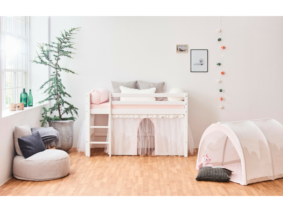 Hoppekids Winter Wonderland gordijn met tule - halfhoog en stapelbed 70x160 - Afbeelding 3