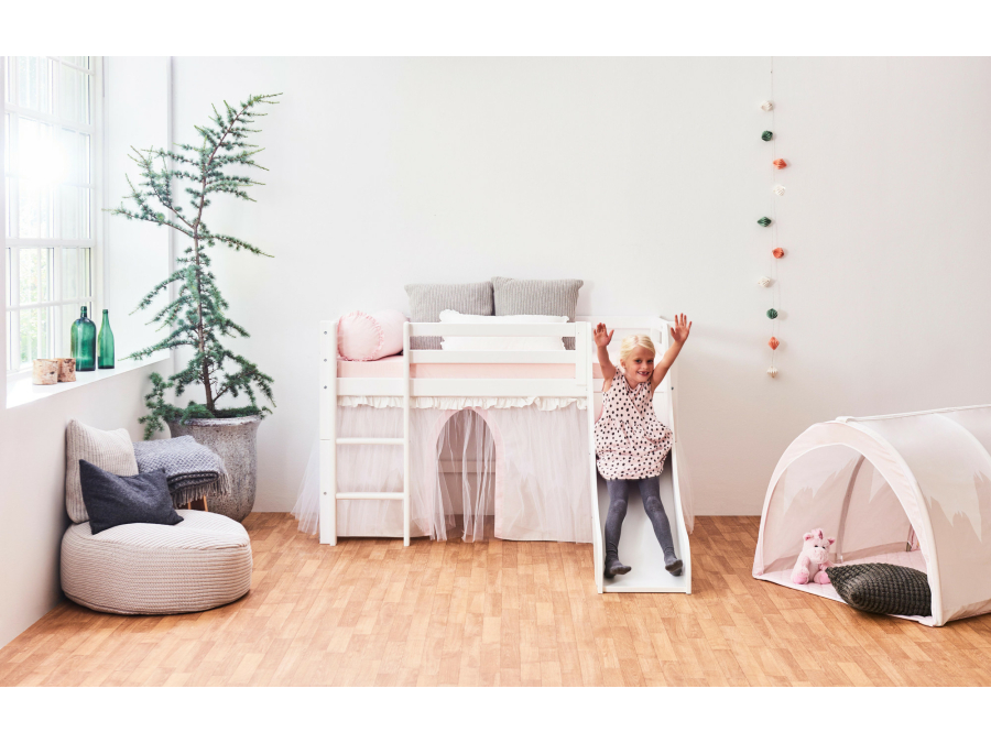 Hoppekids Winter Wonderland gordijn met tule - halfhoog en stapelbed 70x160 - Afbeelding 4