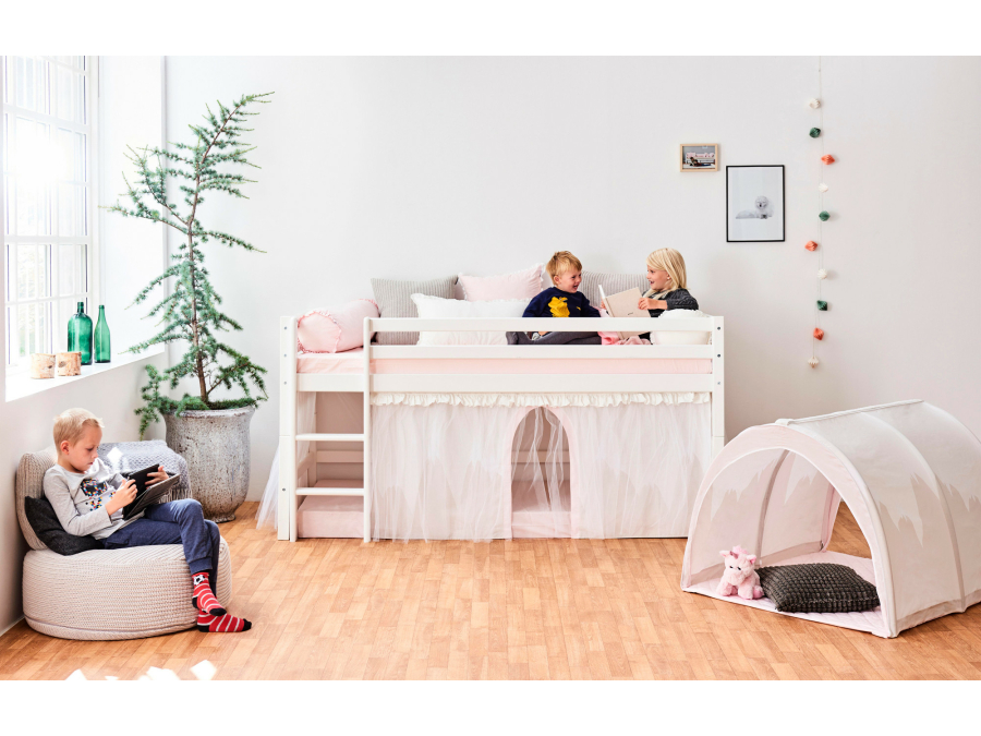 Hoppekids Winter Wonderland gordijn met tule - halfhoog en stapelbed 90x200 - Afbeelding 8