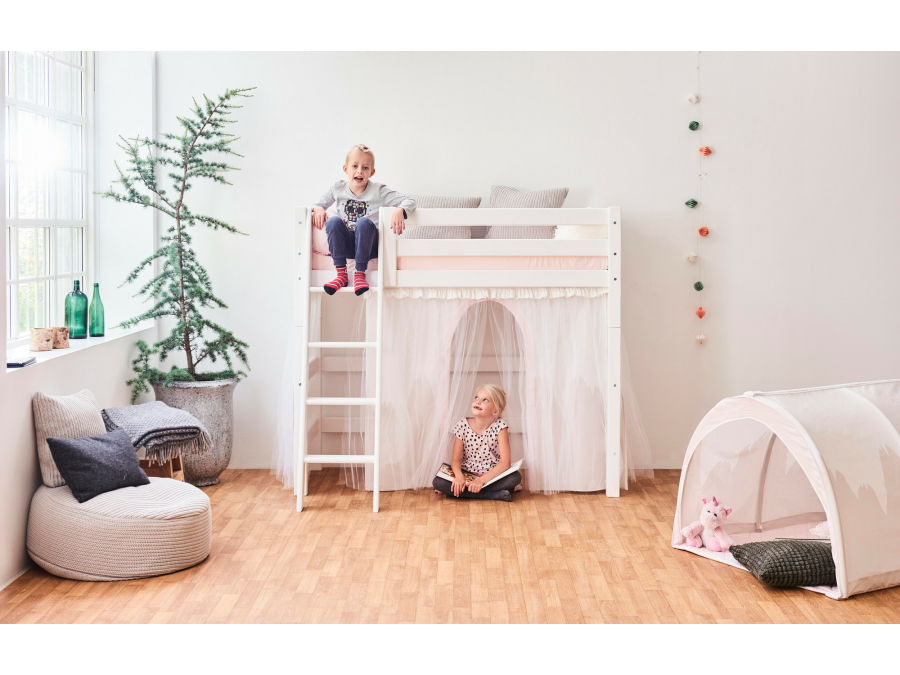 Hoppekids Winter Wonderland - met tule - gordijn - verhoogde halfhoogslaper 70x160 - Afbeelding 7