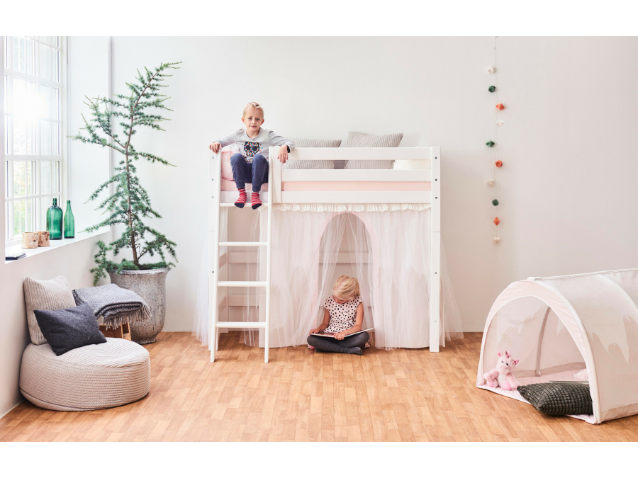 Hoppekids Winter Wonderland - met tule - gordijn - verhoogde halfhoogslaper 70x160 - Afbeelding 6