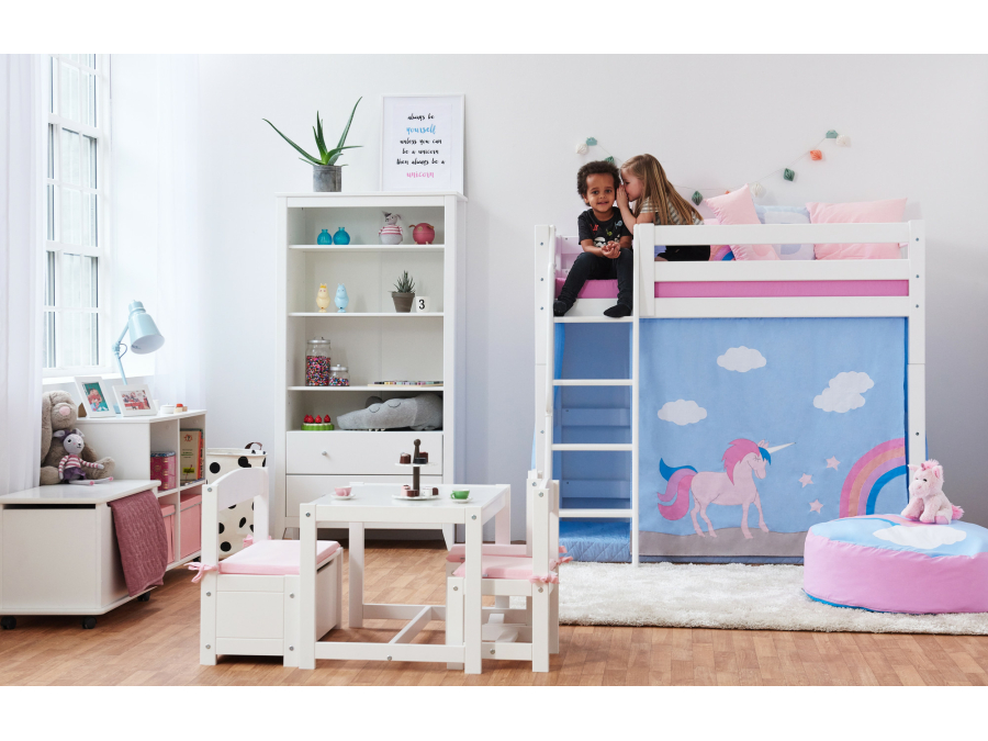 Hoppekids Unicorn gordijn - verhoogde halfhoogslaper 70x160 - Afbeelding 3