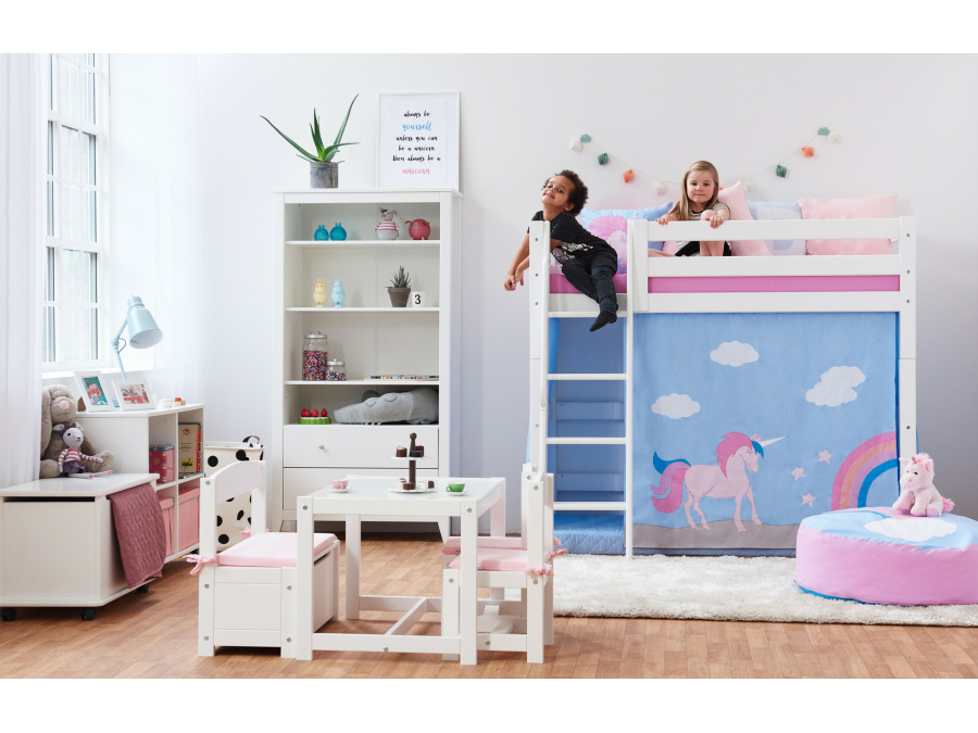 Hoppekids Unicorn gordijn - verhoogde halfhoogslaper 70x160 - Afbeelding 6