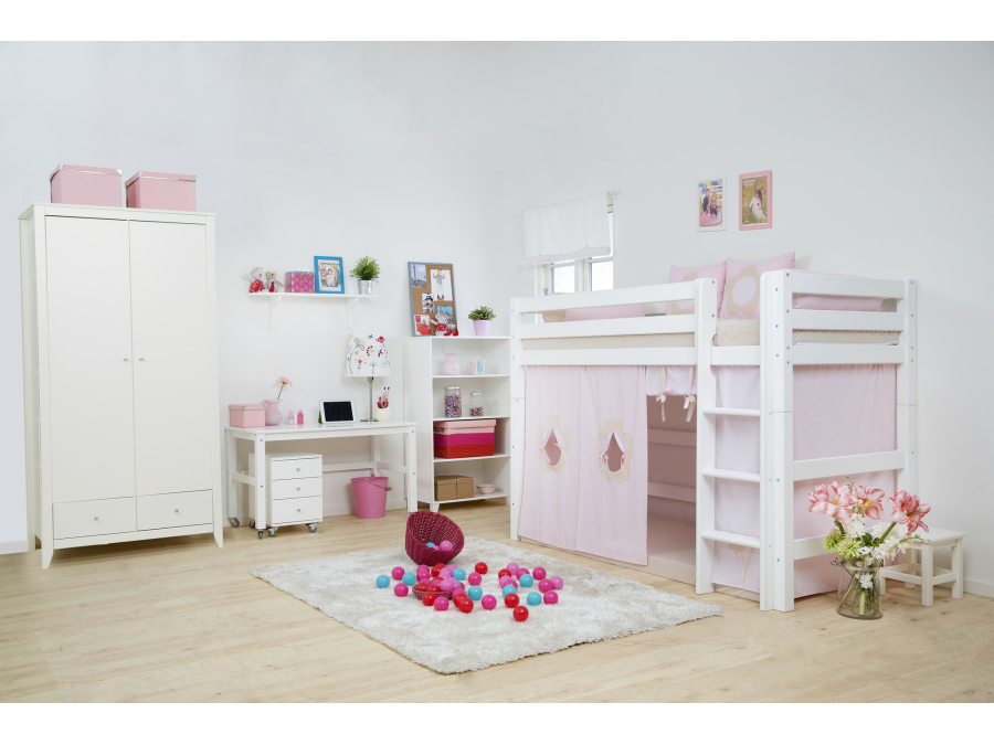 Hoppekids Fairytale Flower gordijn - verhoogde halfhoogslaper 90x200 - Afbeelding 3